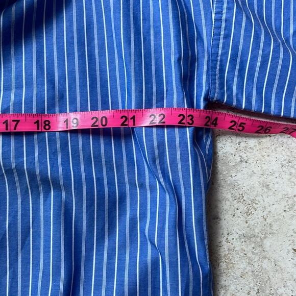 MADEWELL Courier Stripe Button Back Shirt In Midnight Sea - Picture 10 of 13